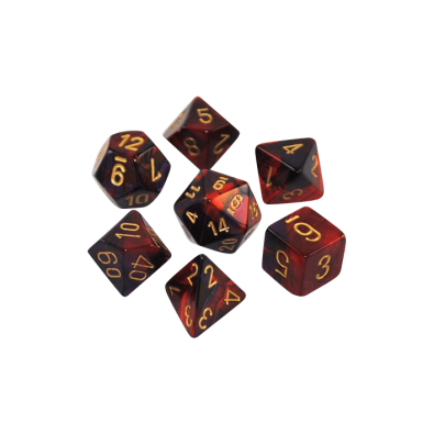 Gemini Polyhedral Purple-Red /gold x7