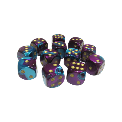 Gemini Polyhedral Purple-Teal /gold x12