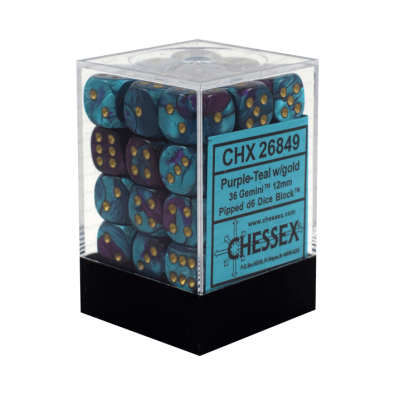 Gemini Polyhedral Purple-Teal /gold x36