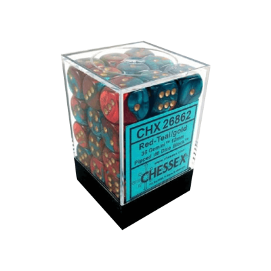 Gemini Polyhedral Red-Teal /gold x36