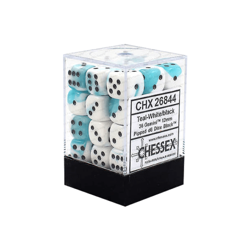 Gemini Polyhedral White-Teal /black x36