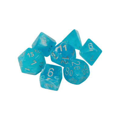 Luminary Polyhedral Skysilver Dice Set x7
