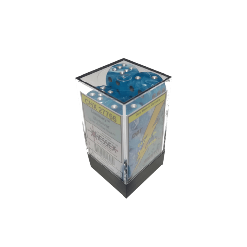 Luminary Skysilver 16mm d6 Dice Set x12