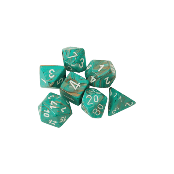 Marble Oxi-Copperwhite Set of Ten d10's