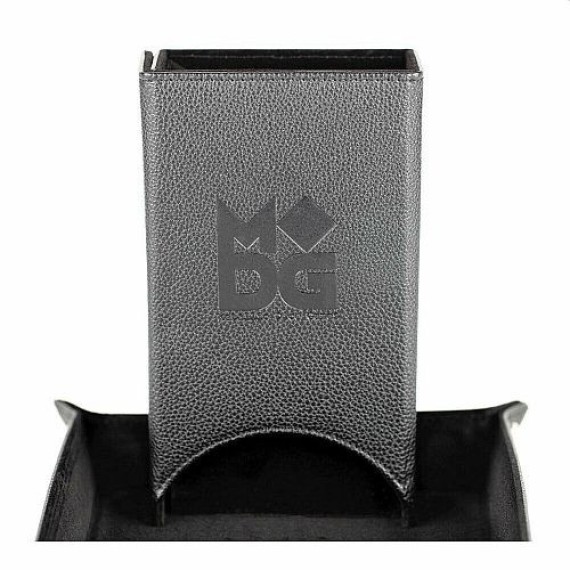 Fold Up Velvet Dice Tower Black