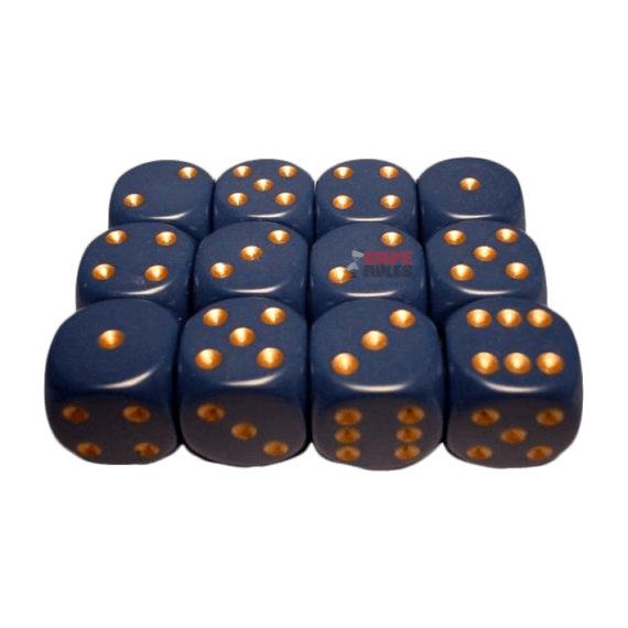 Opaque Dice D6 (16mm) - Dust Blue / Copper x12