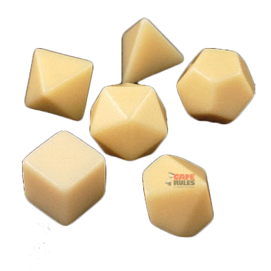 Opaque Dice Set - Blank Ivory x6