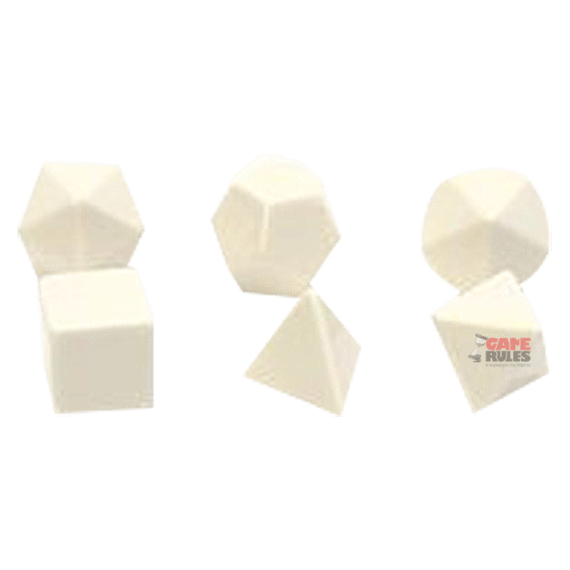 Opaque Dice Set - Blank White x6