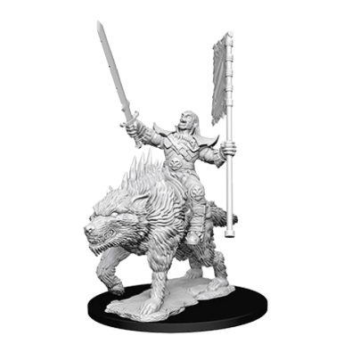 Pathfinder Deep Cuts Unpainted Miniatures: Orc on Dire Wolf