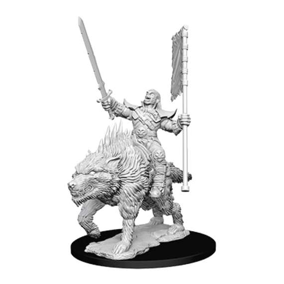 Pathfinder Deep Cuts Unpainted Miniatures: Orc on Dire Wolf