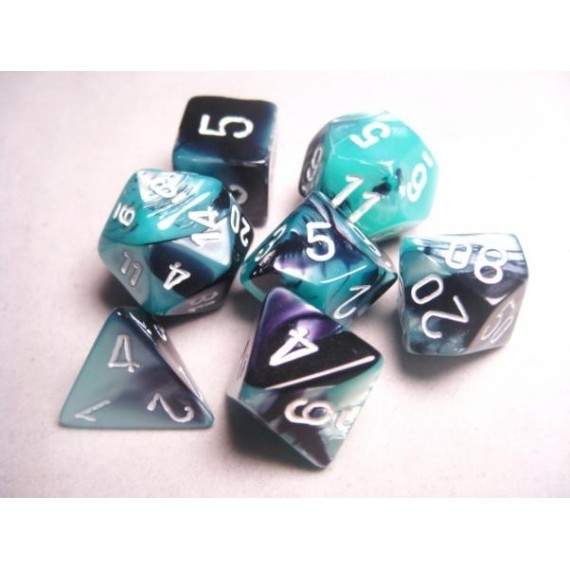 RPG Dice Sets Gemini 5 Black-Shell/White Polyhedral 7-Die Set