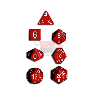 Opaque Dice Set - Red/White x7
