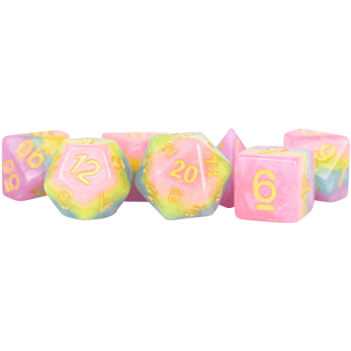 Resin Polyhedral Dice Set Pastel Fairy