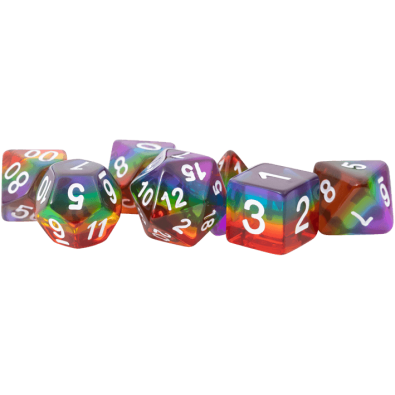 Resin Polyhedral Dice Set Translucent Rainbow