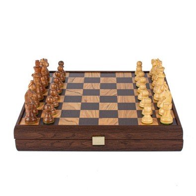 Handcrafted Olive Burl Chess Set - 35x35cm with Premium Staunton Chessmen (7.6cm King) Handcrafted Olive Burl Chess Set - 35x35cm with Premium Staunton Chessmen (7.6cm King)