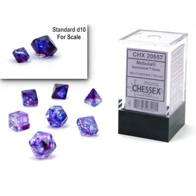 Nebula Luminary Nocturnal/Blue Mini Polyhedral 7-Dice Set