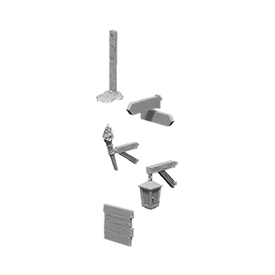 WizKids Deep Cuts Unpainted Miniatures - Signs & lights