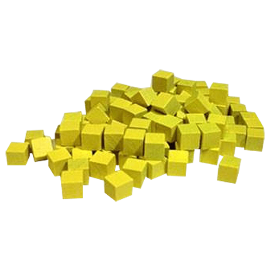 Wooden Cube Set  8mm - Yellow (100)