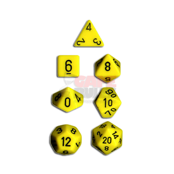 Opaque Dice Set - Yellow/Black x7